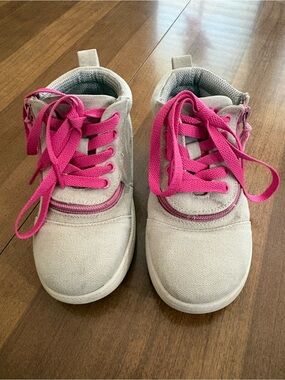 Grey and pink Billy brand shoes with replaced laces 11 Wide